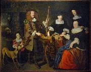 unknow artist Retour de chasse. Portrait d'une famille strasbourgeoise oil painting on canvas